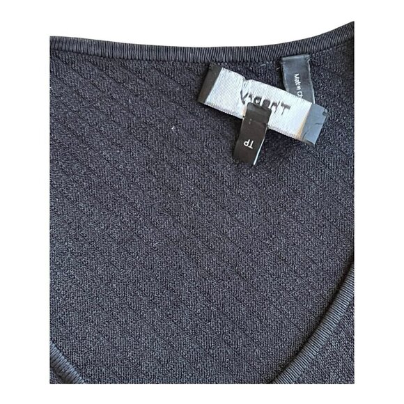 Theory Branteen J Sleeveless Black Fit & Flare Glossed Ponte Knit Dress Size P - Picture 7 of 8